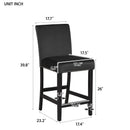 5-piece Counter Height Dining Table Set with One Faux Marble Top Dining Table and Four Velvet-Upholstered Chairs,Black