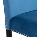 5-piece Counter Height Dining Table Set with One Faux Marble Top Dining Table and Four Velvet-Upholstered Chairs,Blue