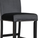 5-piece Counter Height Dining Table Set with One Faux Marble Top Dining Table and Four Velvet-Upholstered Chairs,Black