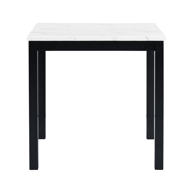 5-piece Counter Height Dining Table Set with One Faux Marble Top Dining Table and Four Velvet-Upholstered Chairs,Black