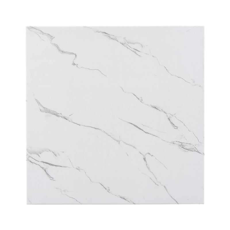 5-piece Counter Height Dining Table Set with One Faux Marble Top Dining Table and Four Velvet-Upholstered Chairs,Blue