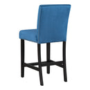 5-piece Counter Height Dining Table Set with One Faux Marble Top Dining Table and Four Velvet-Upholstered Chairs,Blue