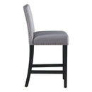 5-piece Counter Height Dining Table Set with One Faux Marble Top Dining Table and Four Velvet-Upholstered Chairs,Grey