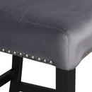 5-piece Counter Height Dining Table Set with One Faux Marble Top Dining Table and Four Velvet-Upholstered Chairs,Grey