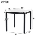 5-piece Counter Height Dining Table Set with One Faux Marble Top Dining Table and Four Velvet-Upholstered Chairs,Black