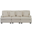 3 Seat Sofa with Removable Back and Seat Cushions and 4 Comfortable Pillows