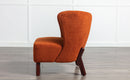 Accent Chair, Upholstered Armless Chair Lambskin Sherpa Single Sofa Chair with Wooden Legs, Modern Reading Chair for Living Room Bedroom Small Spaces Apartment, Burnt Orange