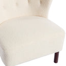 Accent Chair, Upholstered Armless Chair Lambskin Sherpa Single Sofa Chair with Wooden Legs, Modern Reading Chair for Living Room Bedroom Small Spaces Apartment, Cream