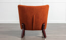 Accent Chair, Upholstered Armless Chair Lambskin Sherpa Single Sofa Chair with Wooden Legs, Modern Reading Chair for Living Room Bedroom Small Spaces Apartment, Burnt Orange