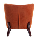 Accent Chair, Upholstered Armless Chair Lambskin Sherpa Single Sofa Chair with Wooden Legs, Modern Reading Chair for Living Room Bedroom Small Spaces Apartment, Burnt Orange