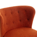 Accent Chair, Upholstered Armless Chair Lambskin Sherpa Single Sofa Chair with Wooden Legs, Modern Reading Chair for Living Room Bedroom Small Spaces Apartment, Burnt Orange