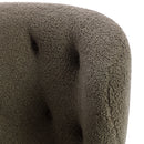 Accent Chair, Upholstered Armless Chair Lambskin Sherpa Single Sofa Chair with Wooden Legs, Modern Reading Chair for Living Room Bedroom Small Spaces Apartment, Green