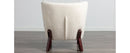 Accent Chair, Upholstered Armless Chair Lambskin Sherpa Single Sofa Chair with Wooden Legs, Modern Reading Chair for Living Room Bedroom Small Spaces Apartment, Cream