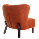 Accent Chair, Upholstered Armless Chair Lambskin Sherpa Single Sofa Chair with Wooden Legs, Modern Reading Chair for Living Room Bedroom Small Spaces Apartment, Burnt Orange