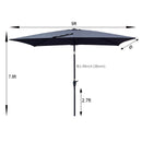 6 x 9ft Patio Umbrella Outdoor Waterproof Umbrella with Crank and Push Button Tilt without flap for Garden Backyard Pool Swimming Pool Market