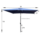 6 x 9ft Patio Umbrella Outdoor Waterproof Umbrella with Crank and Push Button Tilt without flap for Garden Backyard Pool Swimming Pool Market