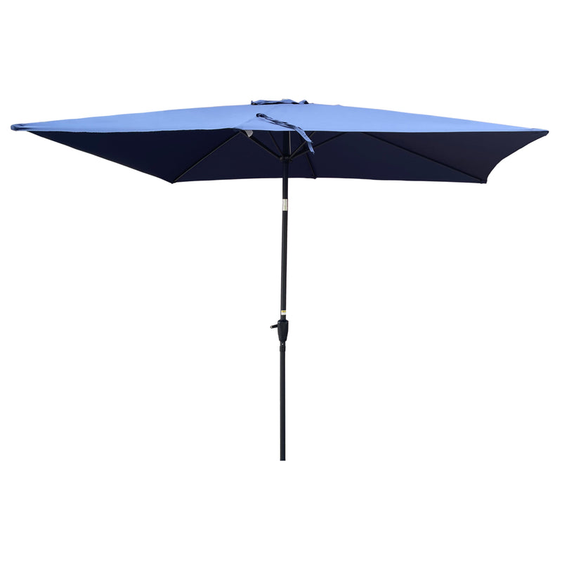 6 x 9ft Patio Umbrella Outdoor Waterproof Umbrella with Crank and Push Button Tilt without flap for Garden Backyard Pool Swimming Pool Market