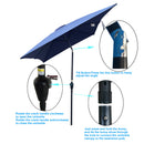 6 x 9ft Patio Umbrella Outdoor Waterproof Umbrella with Crank and Push Button Tilt without flap for Garden Backyard Pool Swimming Pool Market