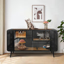 55.12 "Spacious Cat House with Tempered Glass, for Living Room, Hallway, Study and Other Spaces