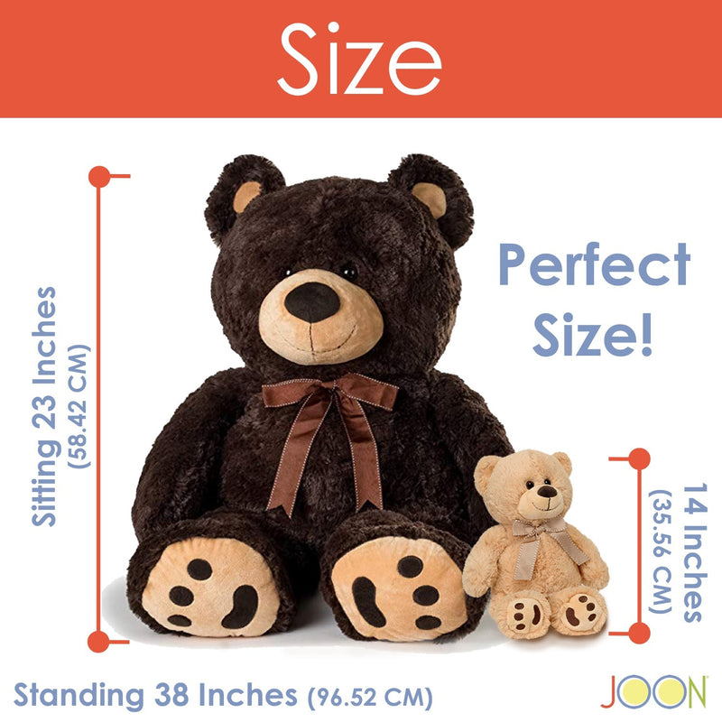 JOON Huge Teddy Bear With Ribbon, Dark Brown, photo 4 of 8