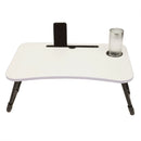 Home Basics Laptop And Tablet Tray with Folding Legs, White, 23.75x16x10 Inches