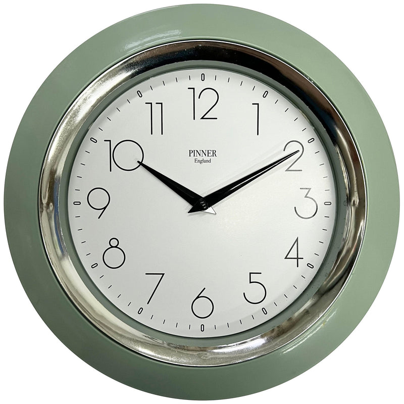 PREMIUS Two-Tone Round Layered Analog Wall Clock, Green, 10 Inches