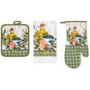 PREMIUS 3 Piece Printed Kitchen Linen Set, 1 Cotton Towel, 1 Pot Holder, 1 Oven Mitt by ShopBobbys