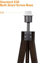 Modern Tripod LED Floor Lamp – Mid Century Dimmable Modern Light for Contemporary Living Rooms - Tall Free Standing Lamp with Solid Wood Legs by Outdoor Solar Outlet