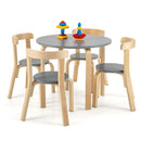 5-Piece Kids Wooden Curved Back Activity Table and Chair Set with by LJGDeals