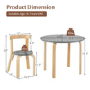 5-Piece Kids Wooden Curved Back Activity Table and Chair Set with by LJGDeals