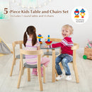 5-Piece Kids Wooden Curved Back Activity Table and Chair Set with by LJGDeals
