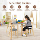 5-Piece Kids Wooden Curved Back Activity Table and Chair Set with by LJGDeals