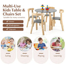 5-Piece Kids Wooden Curved Back Activity Table and Chair Set with by LJGDeals