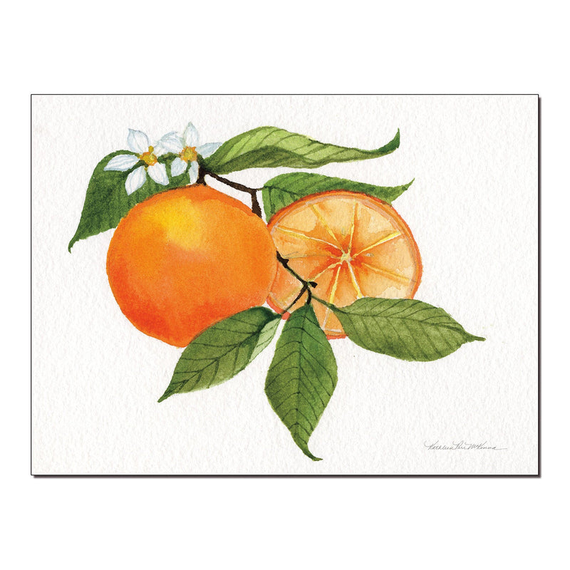 PREMIUS Orange Citrus Garden on Wood Plaque, 12x16 Inches