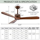 52 Inch Modern Ceiling Fan Indoor Outdoor Brushed Nickel Finish with Remote by LJGDeals