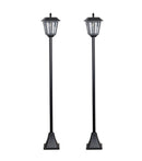 SmartYard Solar Post Lamp Set, Warm White Vintage Light (2-Pack)