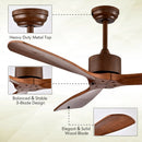 52 Inch Modern Ceiling Fan Indoor Outdoor Brushed Nickel Finish with Remote by LJGDeals