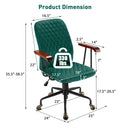 Velvet Office Chair with Wooden Armrests - Adjustable Height by LJGDeals