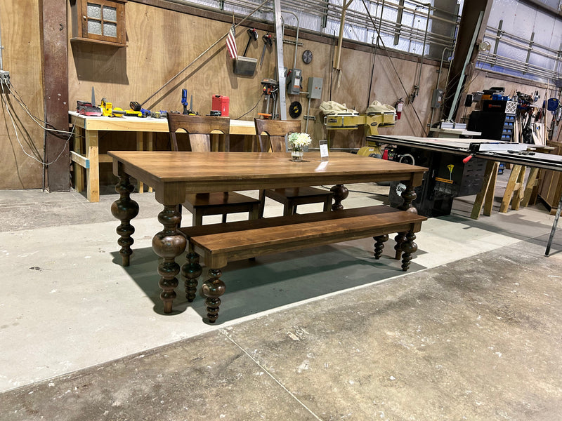 Massive Modern Spindle Leg Style Dining Table