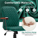 Velvet Office Chair with Wooden Armrests - Adjustable Height by LJGDeals
