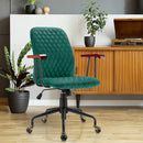 Velvet Home Office Chair with Wooden Armrest by LJGDeals