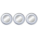 PREMIUS 3 Piece Carved Circle Mirror Wall Decor Set, Silver, 10 Inches