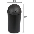Sterilite Round SwingTop Wastebasket, Black, 3 Gallon