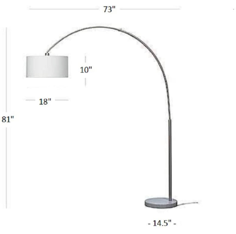 Arc Floor Lamp with Unique Hanging Drum - Arching Over The Couch