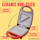 PREMIUS Ceramic Non-Stick Mini Snack Sandwich Maker, 5x4.4 Inch Mold