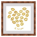 PREMIUS Love And Kisses Floating Wall Art, Heart, Gold, 14x14 Inches