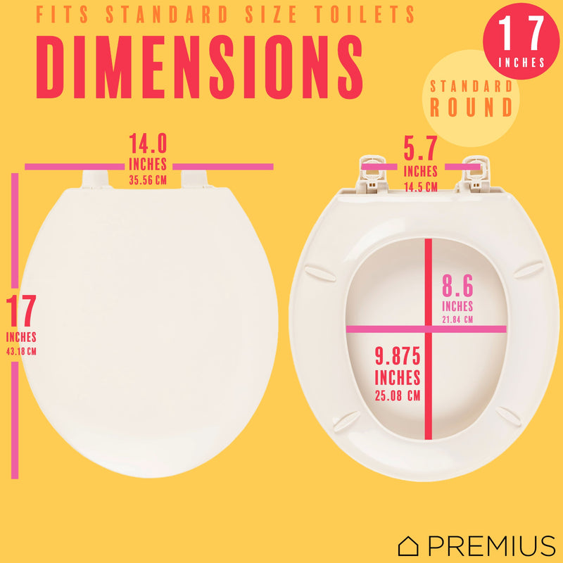 PREMIUS Beveled Plastic Toilet Seat, Standard Round, 17 Inches