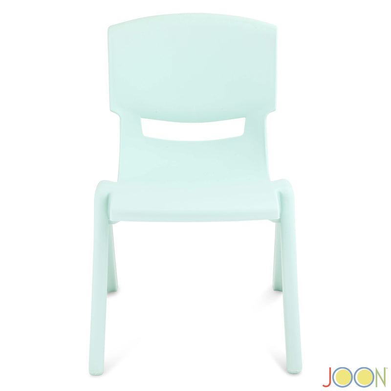 JOON Stackable Plastic Kids Learning Chairs, Mint Green, 20.5x12.75X11 Inches, 2-Pack (Pack of 2)