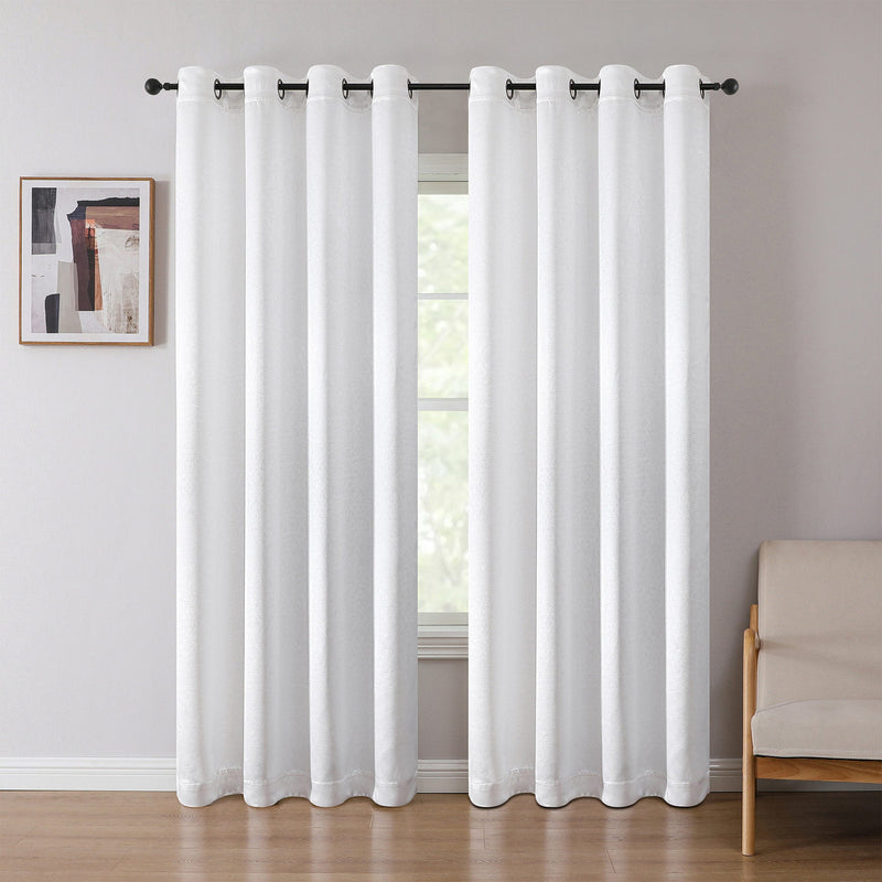 Cordelia Embossed Damask Grommet Room Darkening Window Panel, 52x84 Panel