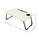 Home Basics Laptop And Tablet Tray with Folding Legs, White, 23.75x16x10 Inches